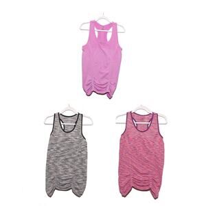 Set of 3 Exertek Racerback Ruched Sleeveless Pullover Tank Size XL